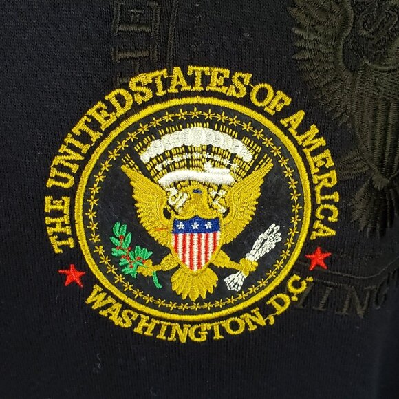 Washington DC Hoodie Sweatshirt Men's L Fleece Navy Embroid Destination Tourist - Picture 4 of 12